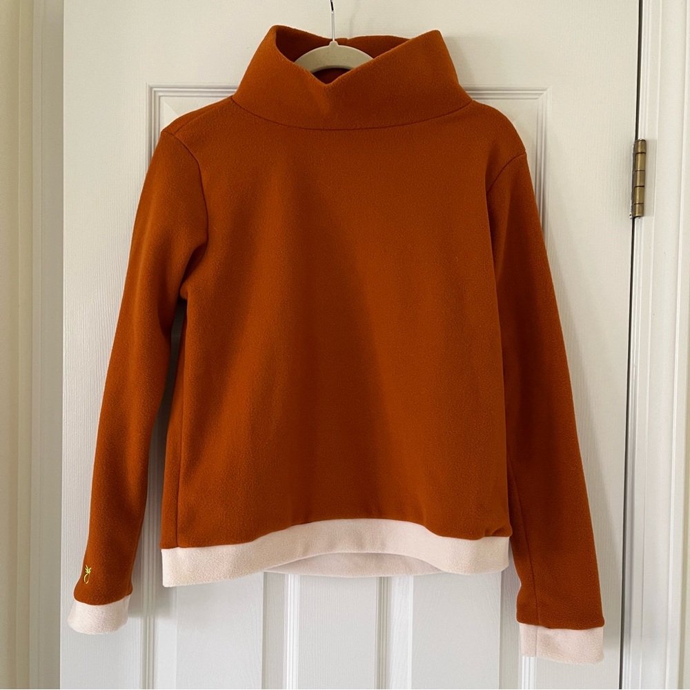 Dudley Stephens Park Slope Turtleneck, Umber Cream Size Medium Fleece Warm Fall